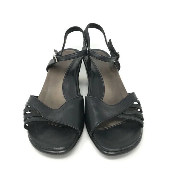 Dansko Ankle Strap Sandals Black Block Heels 11 - Picture 2 of 9